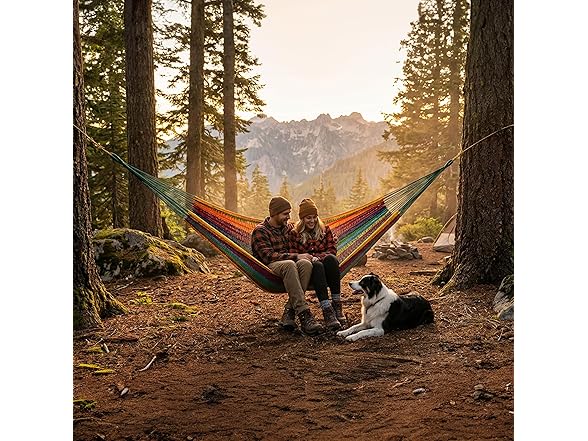 Sunnydaze Handwoven XXL Thick Cord Mayan Double Hammock