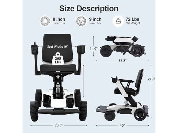 Tivaro BC2165926059596 electric wheelchair (Open Box)