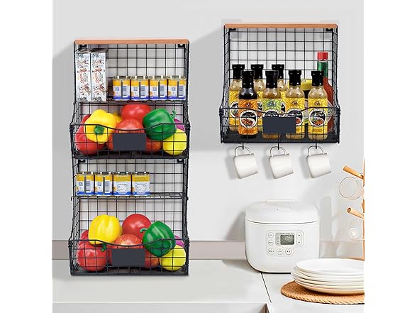 Baowor 2pcs Wall Fruit Basket 