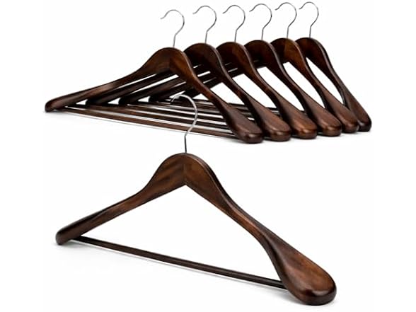 Suptinwear Wide Shoulder Wooden Hangers
