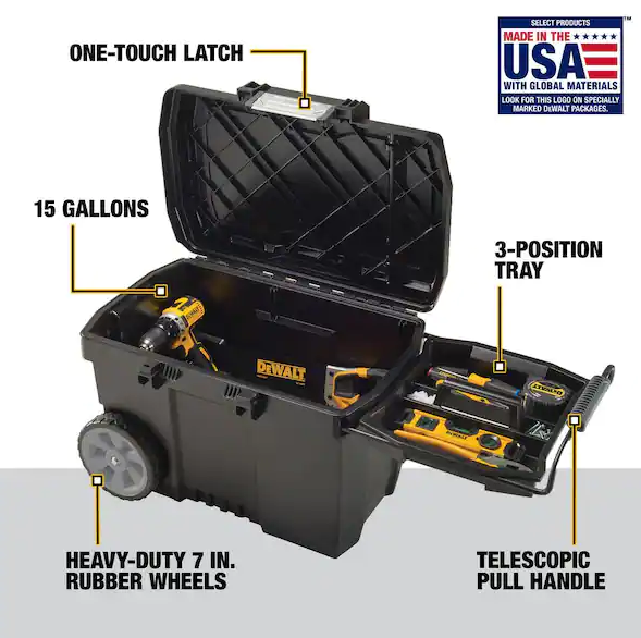 Dewalt DWST33090 25 in. W 15 Gal Rolling Tool Box - Gallery 4