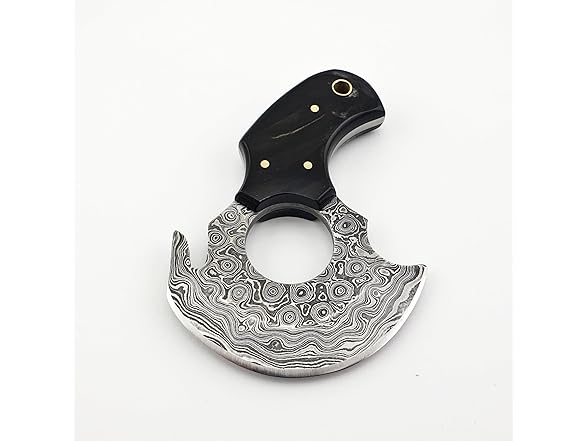 Vetus Skinning Knife BULL Horn Damascus