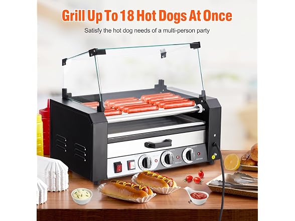 Commercial 7-Roller Hot Dog Machine 