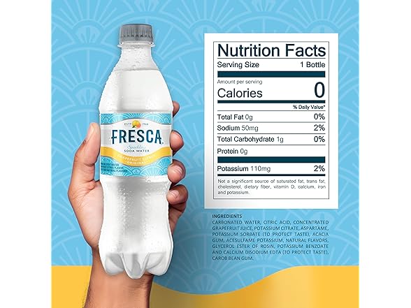 6PK Fresca Citrus Soda Soft Drink, 16.9 fl oz