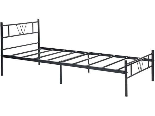 Relyblo Twin Size Metal Platform Bed Fra