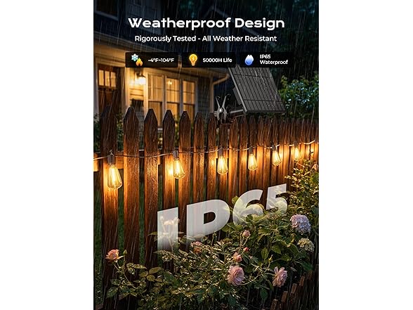 Brightown 151FT Solar String Lights Outdoor