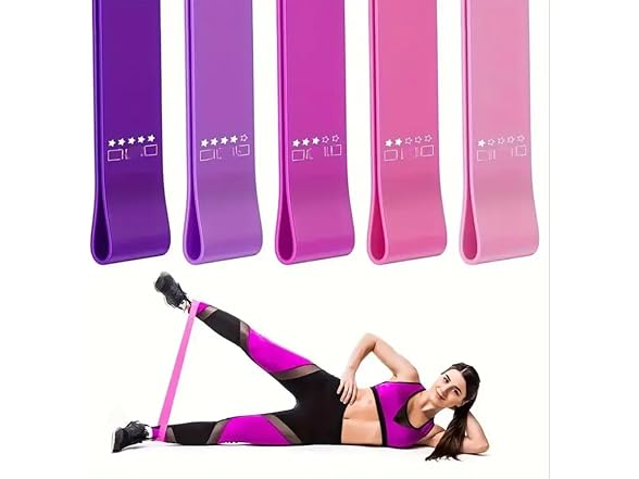 Resistance Bands Set TPE Pink Purple