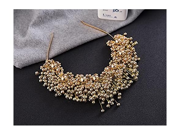 NSLS Beaded Crown Headband Gold