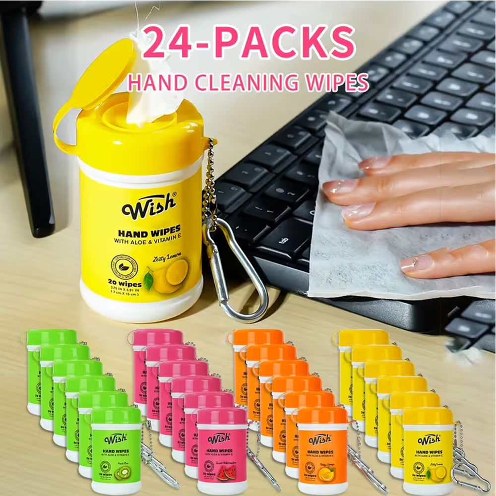 24pk Travel Size Hand Wipes Keychain - Gallery 16