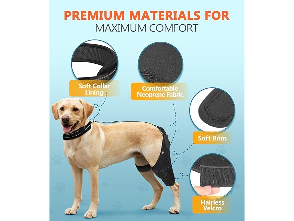 CAMRIER 2X Support Dog Knee Brace with Metal Strips MED