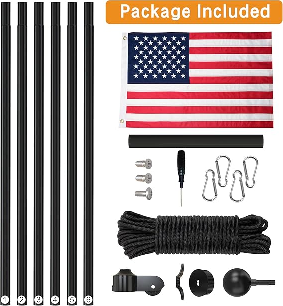 NELXINJO 25FT 25FT Silver flag pole(1.0mm) Silver - Gallery 21