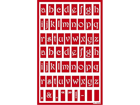 Armour Etch Over N Over Stencil Lower Case