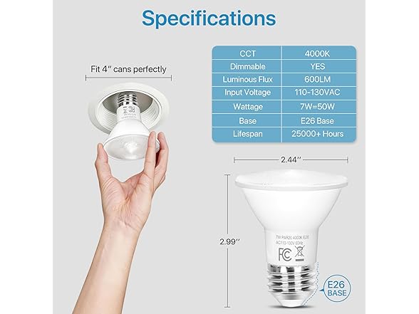 Brightever B0G3GV5WKP PAR20 LED Bulb 4-Pack