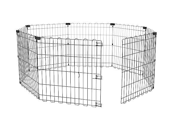Amazon Basics Foldable Octagonal Metal Exercise Dog Playpen