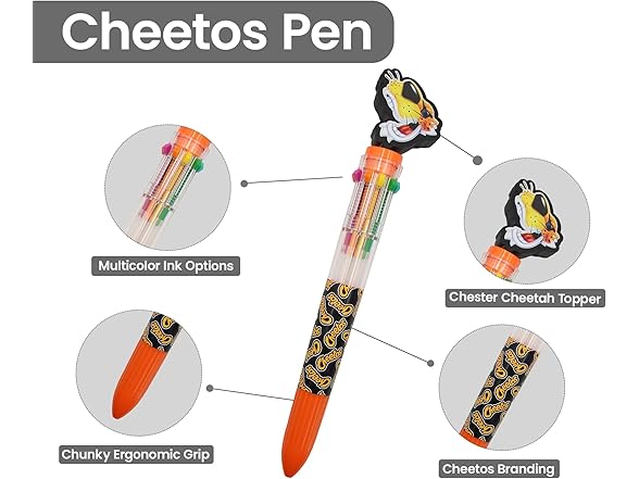 Novelty Candy & Snack Brand Multi Color Pens, Cheetos 5Pk