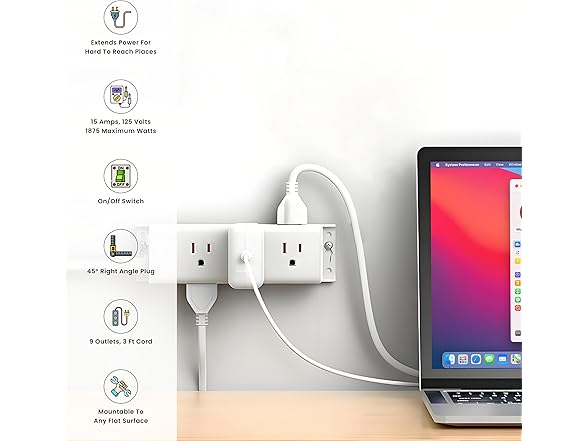 Go Green Power Inc. 9-Outlet Power Strip