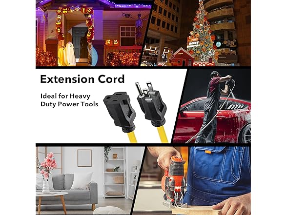 HBN 50 ft Heavy Duty Outdoor Extension Cord 12/3