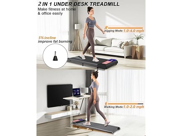 UPREIGN 3 in 1 Treadmill, Under Desk