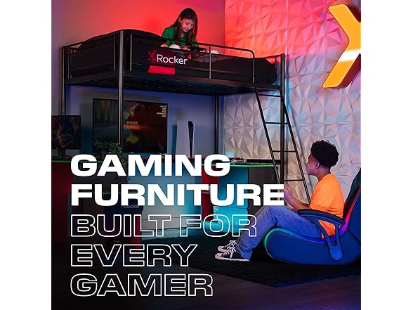 X Rocker Full Gaming Bed, Rotating TV Mount