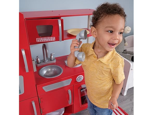 KidKraft Red Vintage Wooden Play Kitchen
