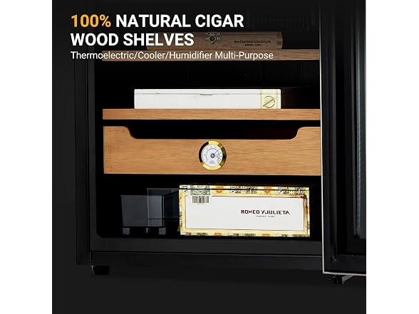70L Electric Cigar Humidor Cabinet Cedar Shelves