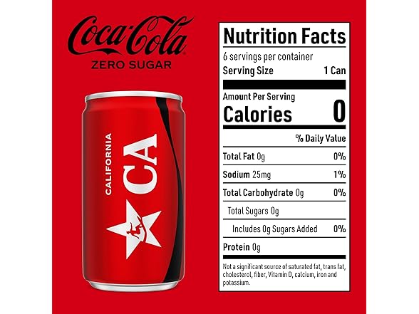 6PK Coke Zero Sugar Mini-Can 7.5 fl oz