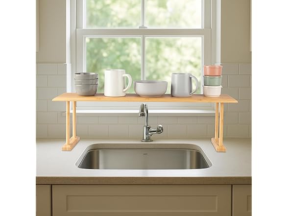 Lavish Home Bamboo Sink Shelf