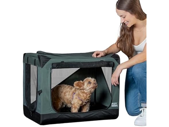 Pet Gear Insta-Fold Soft Crate for Dogs, 26", Dark Cypress