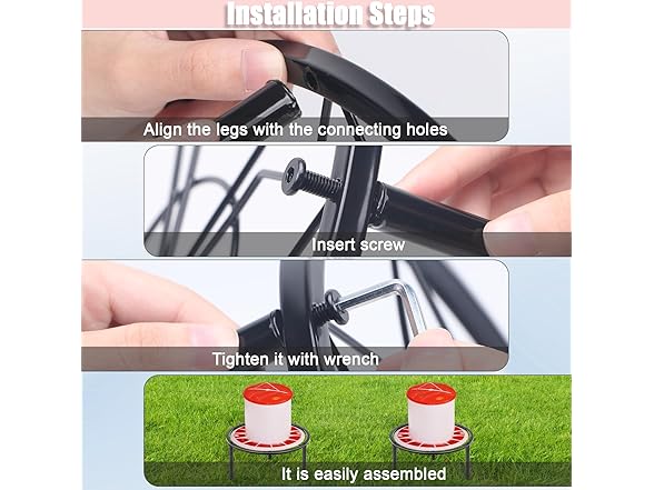 LOTKEY 4 PCS Metal Stand for Chicken Feeder Water
