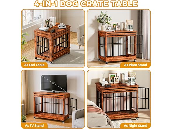 Dog Crate Furniture, Double Door Wooden