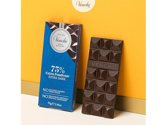 Venchi 70% Reduced Sugar Dark Choc Bar 3