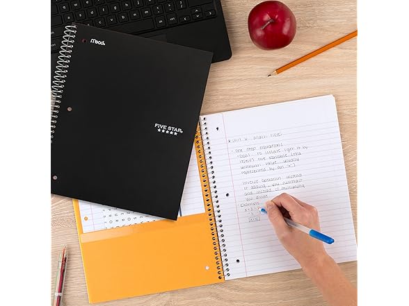Five Star Spiral Notebook, 150 Sheets, Black