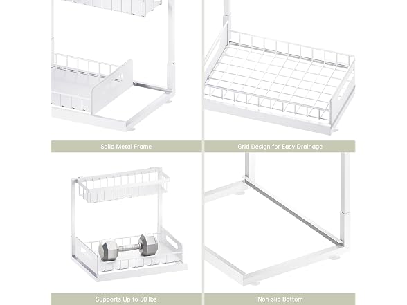 Under Sink Organizer and Storagev1 Pack White
