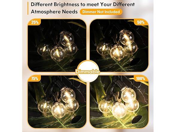 Brightever 200FT Outdoor String Lights Dimmable - Gallery 2