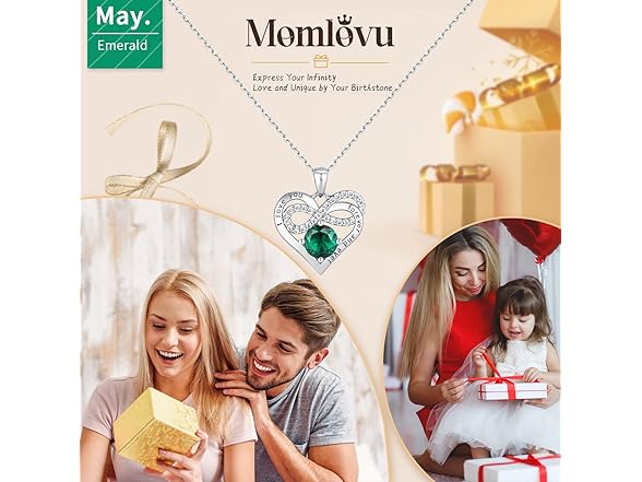 Momlovu Infinity Heart Necklace Silver
