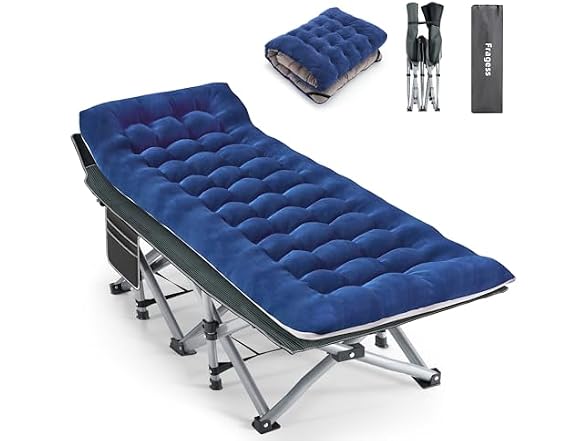 Fragess Camping Cot with Cushion Pillow