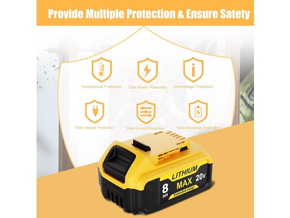 Simple Plus+ 20V 8.0Ah Replacement Battery for DEWALT