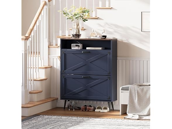 Shoe Storage Cabinet with 2 Flip Drawers
