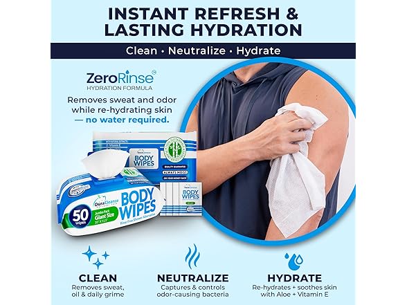 XL Body Wipes for Adults Bathing No Rins