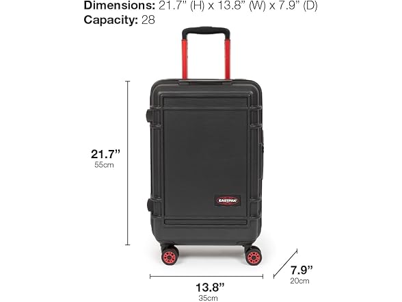 EASTPAK Resist'R Zip Cabin – 28L Hardshell Carry-On Black