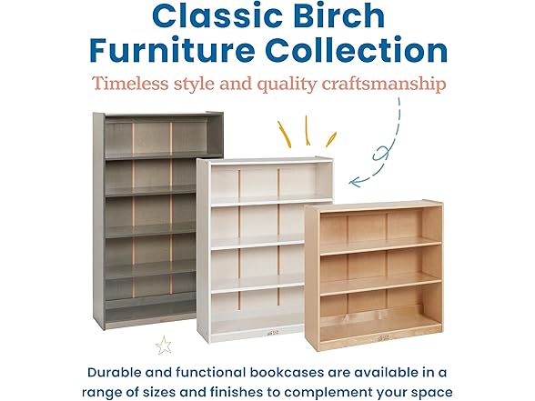 ECR4Kids Classic Bookcase, 36in, White