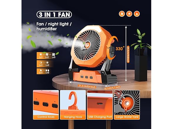 Ausic 10W Solar Fan with Mister