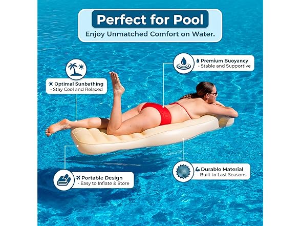 Zone Tech Pregnancy Pool Float with Belly Hole Tan