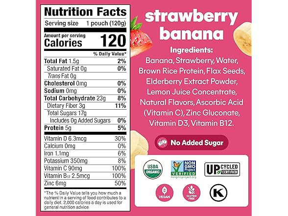 12PK Noka Superfood Fruit Smoothie Pouches
