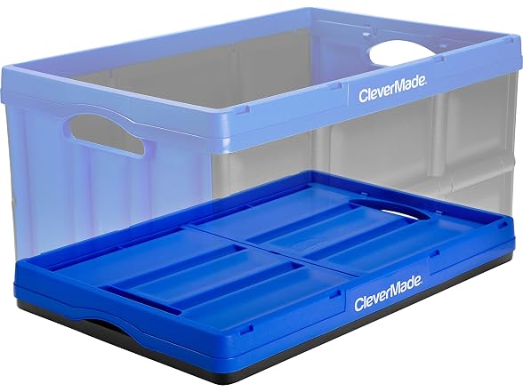 CleverMade CleverCrates 62 Liter Collapsible Bin- Royal Bl