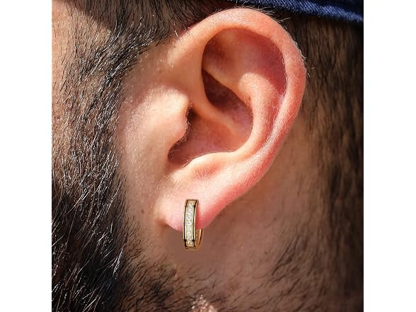 KRKC&CO NS615078 Hoop earrings men