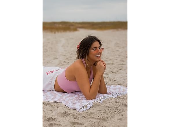 Teema Large Turkish Beach Towel- Tan