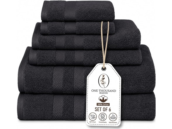 6Pc Luxury Bath Towel Set (3-Stripe)