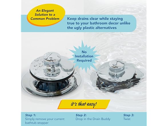Drain Buddy: 1.5? Wide Bathtub Stopper