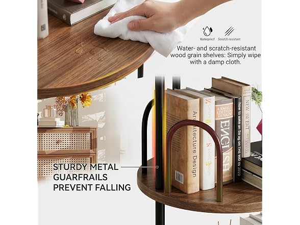 Arbcoler 5-Tier Rotating Bookshelf